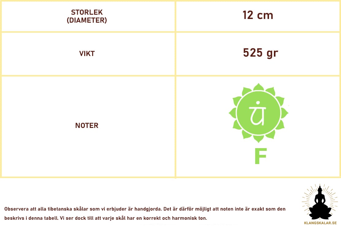 Tibetansk Mantra Klangskål - 12cm - chakras