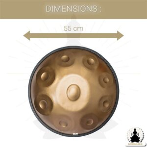 Gyllene Handpan – 17 toner – Tillbehör medföljer (3)