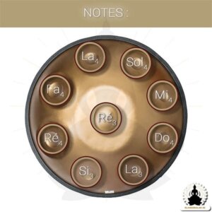 Gyllene Handpan – 17 toner – Tillbehör medföljer (5)