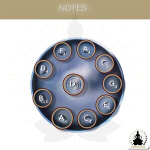 10 Noter Handpan – Galaxy Blue – D Moll – Tillbehör medföljer (6)