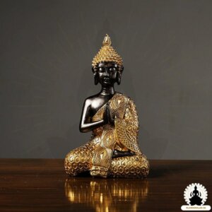 Buddha Staty Handgjord Golden Resin Buddha Zen Meditation Decoration (3)