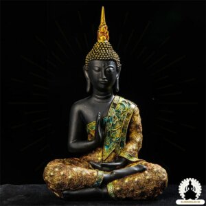 Buddha Staty Handgjord skulptur i harts Zen Meditation Decoration (1)