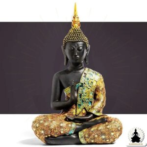 Buddha Staty Handgjord skulptur i harts Zen Meditation Decoration (2)