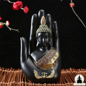 Buddha Staty Buddhahand i harts (18 cm) Zen Home Decoration (1)