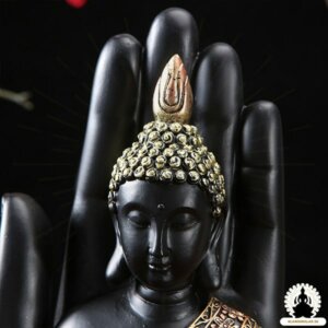 Buddha Staty Buddhahand i harts (18 cm) Zen Home Decoration (4)